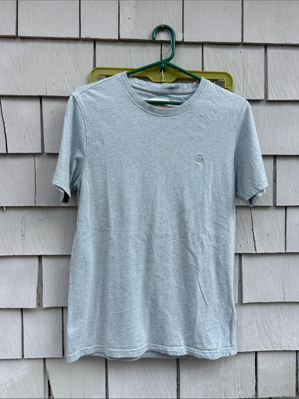 Fat Face Men's Heather Light Gray/blue Crew Neck Tee- small